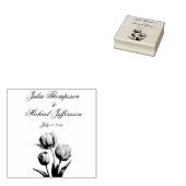 ロマンチックで詩的なパステルチューリップウォータカラー ラバースタンプ (押印)