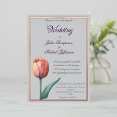 ロマンチックで詩的なパステルチューリップウォータカラー 箔招待状 (立ち正面)