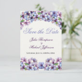 ロマンチックで詩的なパステル薄紫ウォーターカラー セーブザデート (スタンド正面)