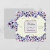 ロマンチックで詩的なパステル薄紫ウォーターカラー 招待状 (正面/裏面)