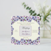 ロマンチックで詩的なパステル薄紫ウォーターカラー 招待状 (スタンド正面)