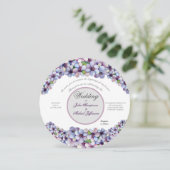 ロマンチックで詩的なパステル薄紫ウォーターカラー 招待状 (スタンド正面)