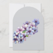 ロマンチックで詩的なパステル薄紫ウォーターカラー 招待状 (裏面)