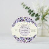 ロマンチックで詩的なパステル薄紫ウォーターカラー 招待状 (スタンド正面)