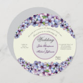 ロマンチックで詩的なパステル薄紫ウォーターカラー 招待状 (正面/裏面)