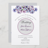 ロマンチックで詩的なパステル薄紫ウォーターカラー 招待状 (正面/裏面)