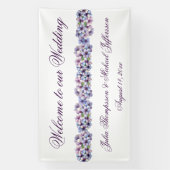 ロマンチックで詩的なパステル薄紫ウォーターカラー 横断幕 (縦)