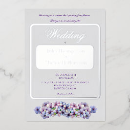 ロマンチックで詩的なパステル薄紫ウォーターカラー 箔招待状