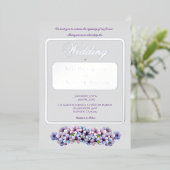 ロマンチックで詩的なパステル薄紫ウォーターカラー 箔招待状 (立ち正面)