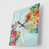 ロマンチックで豪華なX |はあなたの生命開花を可能にしました スクエア壁時計 (傾斜)