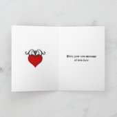 ロマンチックで赤い愛ハートのゴシック様式中世スタイル シーズンカード (内部)