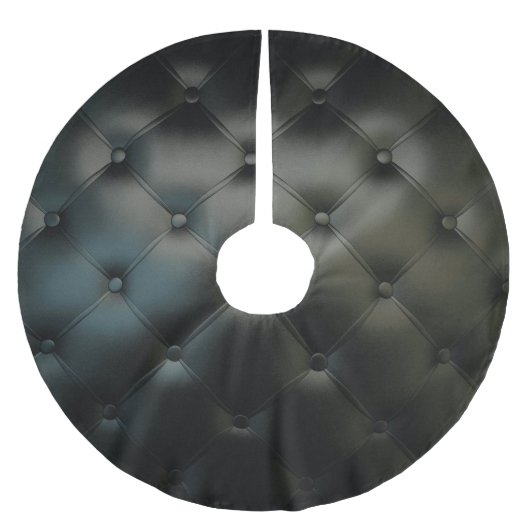 ロマンチックで黒く美しい革 ブラッシュドポリエステルツリースカート (正面)