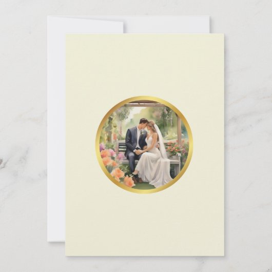 ロマンチックと題結婚された招待状 招待状 (裏面)