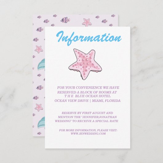 ロマンチックなおとぎ話マーメイドをテーマにした情報 エンクロージャーカード (正面/裏面)