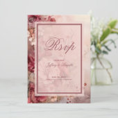 ロマンチックなお洒落ヴィンテージ結婚式の出欠 セーブザデート (スタンド正面)