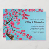 ロマンチックなさくらんぼフラムス結婚式招待状 招待状 (正面/裏面)