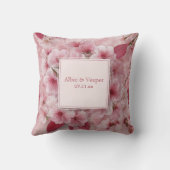 ロマンチックなさくらんぼ結婚ブロッサム クッション (裏面)