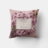 ロマンチックなさくらんぼ結婚ブロッサム クッション (裏面)