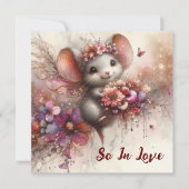 ロマンチックなので愛の水の色のマウスバレンタイン シーズンカード (正面)