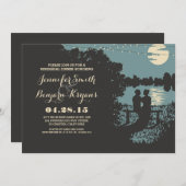 ロマンチックなひもは屋外のリハーサルの夕食をつけます 招待状 (正面/裏面)