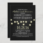 ロマンチックなひもは黒板のリハーサルの夕食をつけます 招待状 (正面/裏面)