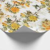 ロマンチックなほこりだらけのオレンジエレガントフラモダンワー  ラッピングペーパー (角)