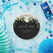 ロマンチックなアイボリークリームフローラブラック結婚ズ ペーパープレート (パーティー)