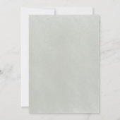 ロマンチックなアイボリーティール(緑がかった色)水の色フローラセージ緑 招待状 (裏面)