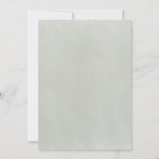 ロマンチックなアイボリーティール（緑がかった色）水の色フローラセージ緑 招待状 (裏面)