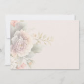 ロマンチックなアイボリーピンクブルー夏のフローラありがとう 招待状 (裏面)