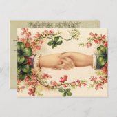 ロマンチックなアイルランドの結婚式Save the Date cards 案内ポストカード (正面/裏面)