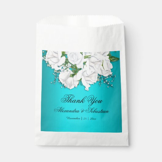 ロマンチックなアクアとバラ結婚ズ フェイバーバッグ (正面)