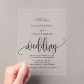 ロマンチックなアクリル結婚式招待状 アクリル招待状 (インサイチュ (ポータブル))