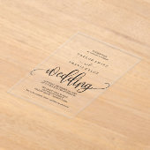 ロマンチックなアクリル結婚式招待状 アクリル招待状 (レイダウン)