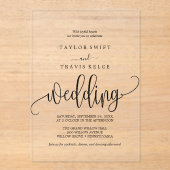 ロマンチックなアクリル結婚式招待状 アクリル招待状 (正面)