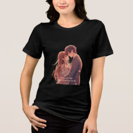 ロマンチックなアニメカップル - バレンタインデーの美意識 トライブレンドTシャツ