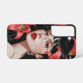 ロマンチックなアニメガールサムスンケース – フローラアート SAMSUNG GALAXYケース (裏面横)