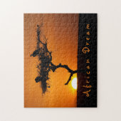 ロマンチックなアフリカの夢の夕日の写真と文字 ジグソーパズル (縦)