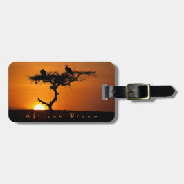 ロマンチックなアフリカの夢の夕日の写真と文字 ラゲッジタグ