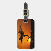 ロマンチックなアフリカの夢の夕日の写真と文字 ラゲッジタグ (正面縦)