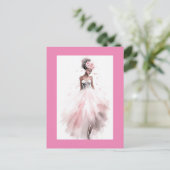 ロマンチックなアフリカ系アメリカ人のウェディング花嫁 ポストカード (スタンド正面)