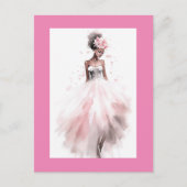 ロマンチックなアフリカ系アメリカ人の花嫁 ポストカード (正面)