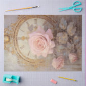 ロマンチックなアンティークピンクと金ゴールドデザインシリーズ18 薄葉紙 (クラフト)