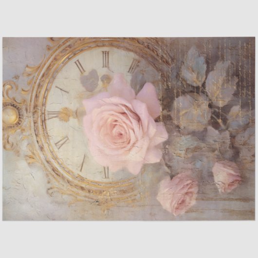 ロマンチックなアンティークピンクと金ゴールドデザインシリーズ18 薄葉紙 (正面)