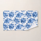 ロマンチックなアンティークヴィンテージバラ – ブルーオンホワイト バスタオルセット (ハンドタオル)