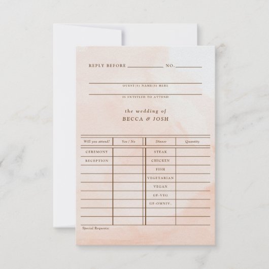 ロマンチックなアンティーク結婚赤面のライブラリカードRSVP 招待状 (正面)