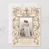 ロマンチックなアンティーク装飾ホリデーマインド シーズンカード (正面)