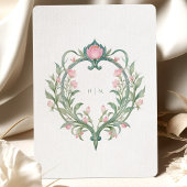 ロマンチックなアールヌーボープー結婚ニー 招待状