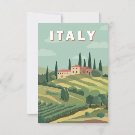 ロマンチックなイタリアの風景 サンキューカード (正面)