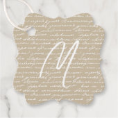 ロマンチックなイニシャルの草書体作家物語 フェイバータグ (正面)